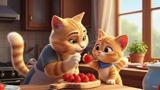 A magical cake recipe with mom and the little kitty #shorts