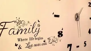 How To Setup Giant 3D Real Big Wall Clock Rushed Mirror Sticker DIY Living Room Decor