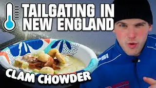 Cooking Clam Chowder at Patriots Bills Tailgate Week 15 | Tasty Tailgating