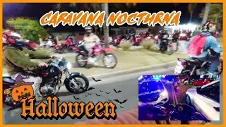 ¡CARAVANA NOCTURNA de MOTOS por HALLOWEEN! 🎃Muchos Policias y motos haciendo ruido por toda la city💥