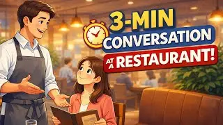 Learn Restaurant English in 3 Minutes | Real Conversation + Practice