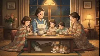From Morning Rain to a Peaceful Evening 🌧️ | Cozy Family Life (Ghibli Style)
