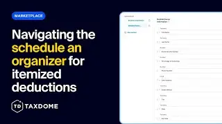 TaxDome Marketplace - Schedule A Organizer - Itemized Deductions