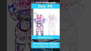 Character Design 2025 [DAY #9] Random Color Palette Challenge // 👽Alien Cow🐄#shorts