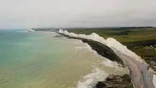 Drone filmpje van Birling Gap - the Seven Sisters in Great Britain