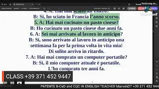 ITALIAN LANGUAGE Dialogues Present Continuous & Present Perfect Simple