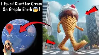 😰 I Found Very Giant Walking Ice Cream Caught On Google Earth and Google Maps! #googleearth