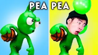 Pea Pea Plays Basketball And Other Fun Games | Pea Pea Playing With Pets At Home | Rainbow Parody