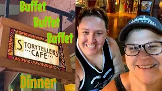 WHO RIPPED THEIR PANTS AT THE BUFFET??? || Storytellers Caf&eacute; | The Theme Park Gals