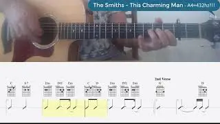 The Smiths - This Charming Man - Chords (A4=432hz!!!) Guitar tutorial Tab