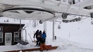 Bullwheel driven tension pump 4 chair fixed grip ski lift