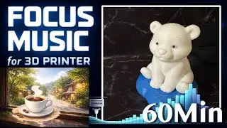 1-Hour Pomodoro Focus (50/10) | 3D Printer Focus Music | Bright Cafe Focus | Cute Polar Bear
