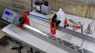Filament winder update, 54mm dry wind test for speed!