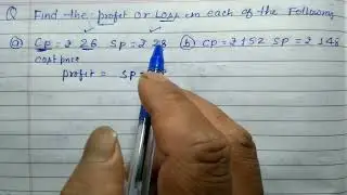 Find the profit or loss in each case