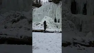 Tiffany water falls Hamilton#canada#ontario#winter hiking# a place to vist# canada 🇨🇦