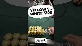 Won $1,???,00 !💸 Can you guess the total in chips? 🤔 Yellow = $5, White = $100. Comment below #poker