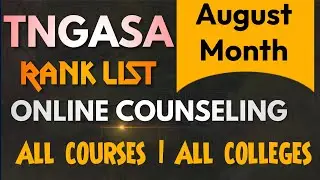 tngasa counselling 2022 | tngasa application 2022 | tngasa admission | rank list ? Online counseling