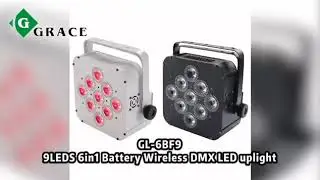 Grace Stage Light |9*18w Rgbwauv Led Mini Wireless Dmx Club Par Dj Battery Powered Home Disco Lights