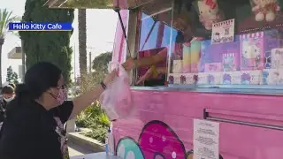 Hello Kitty Caf&eacute; truck stops in downtown Naperville Saturday