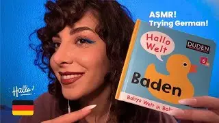 ASMR German Book Whisper 📚✨ Trying to Read & Tap in German