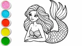 Cute Mermaid Drawing for kids, Painting & Coloring for kids, Toddlers | Let's Draw Together