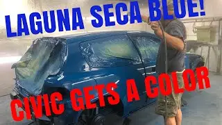 Turbo Civic Finally get Painted! BMW Laguna Seca Blue