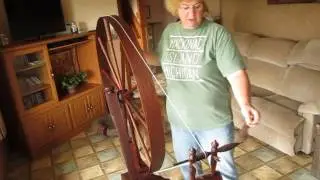 Spinning on a Restored Antique Great Wheel
