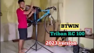 Unboxing my first road bike- Btwin Triban RC 100 limited edition (blue)