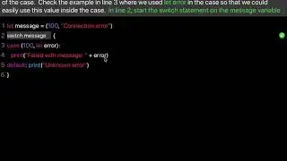 Learn Swift: Switch statement with value binding (Chapter 10 Lesson 8)