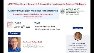 Quality by Design in Medicine Manufacturing -  Healthcare Innovation & Research Webinar 21