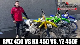 2023 SUZUKI RMZ 450 VS. KAWASAKI KX 450 VS. YAMAHA YZ 450F!