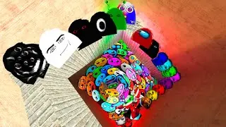 Selene Family and Angry Munci Family and Obunga Nextbot Lobotomy Dash Nextbots Chase me in Maze Gmod