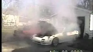 RX7 Rotary 9000 rpm, engine blows, fire