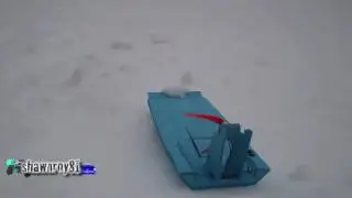 Depron R/C Airboat First Run in the Snow