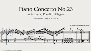 Mozart &ndash; Piano Concerto No.23 in A Major, K.488 &ndash; I. Allegro | Piano Sheet Music + Tutorial