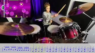 Geometry Dash - Theory of Everything 2100% (All Coins) 🎶Drum COVER🎶