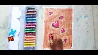 3D red heart drawing | easy oil pastel drawing || #Vainavi Arts 3D red heart drawing