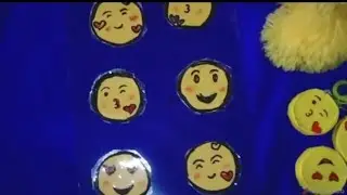 Make your own emoji stickers without double  sided tape /homemade sticker diy /emoji stickers diy