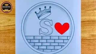 Simple Circle drawing|| S letter drawing with pencil drawing for beginners drawing 