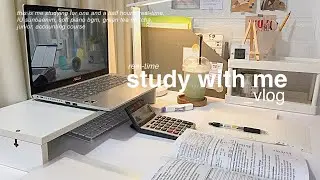 STUDY WITH ME🌤 real time 대학생 📚  (IU and soft piano bgm)