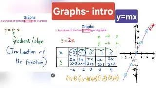 Graph~ y=mx📉Intro| Gradient, Intercept | X axis | Y axis  Cartesian COORDINATE PLANE | Grade 9 Maths