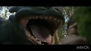 Toothless roars with Godzilla roar