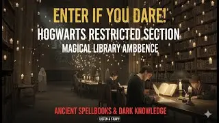 Hogwarts Restricted Section: Magical Library Ambience | Wizard Study Sounds & Spellbook Atmosphere