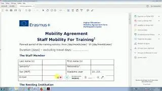 #Erasmus+ Volet Mobilit&eacute; - Mobility Agreement Staff Mobility for Training