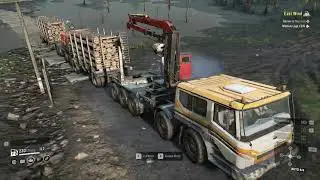 How to deliver 2 medium logs using 2 truck in East Wind Task in Snow Runner | SnowRunner gameplay 23
