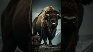 battle scene samurai vs giant bison. #samurai #fightscene #historical #giants #animals #movie #scifi