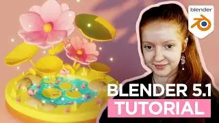 Cute Blender 5.1 Tutorial 🌸 Isometric Sparkling Pond!