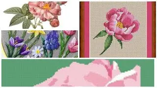 Spring cross stitch flowers pattern // unique and beautiful colours, cross stitch pattern ideas //