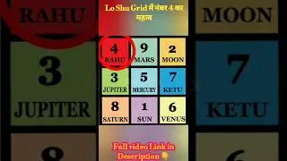 What does the number 4 in your Lo Shu Grid mean? Importance of Number 4 in your Lo Shu Grid. #num...