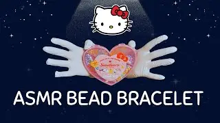 Asmr making a bead bracelet for valentines day Hello KITTY edition